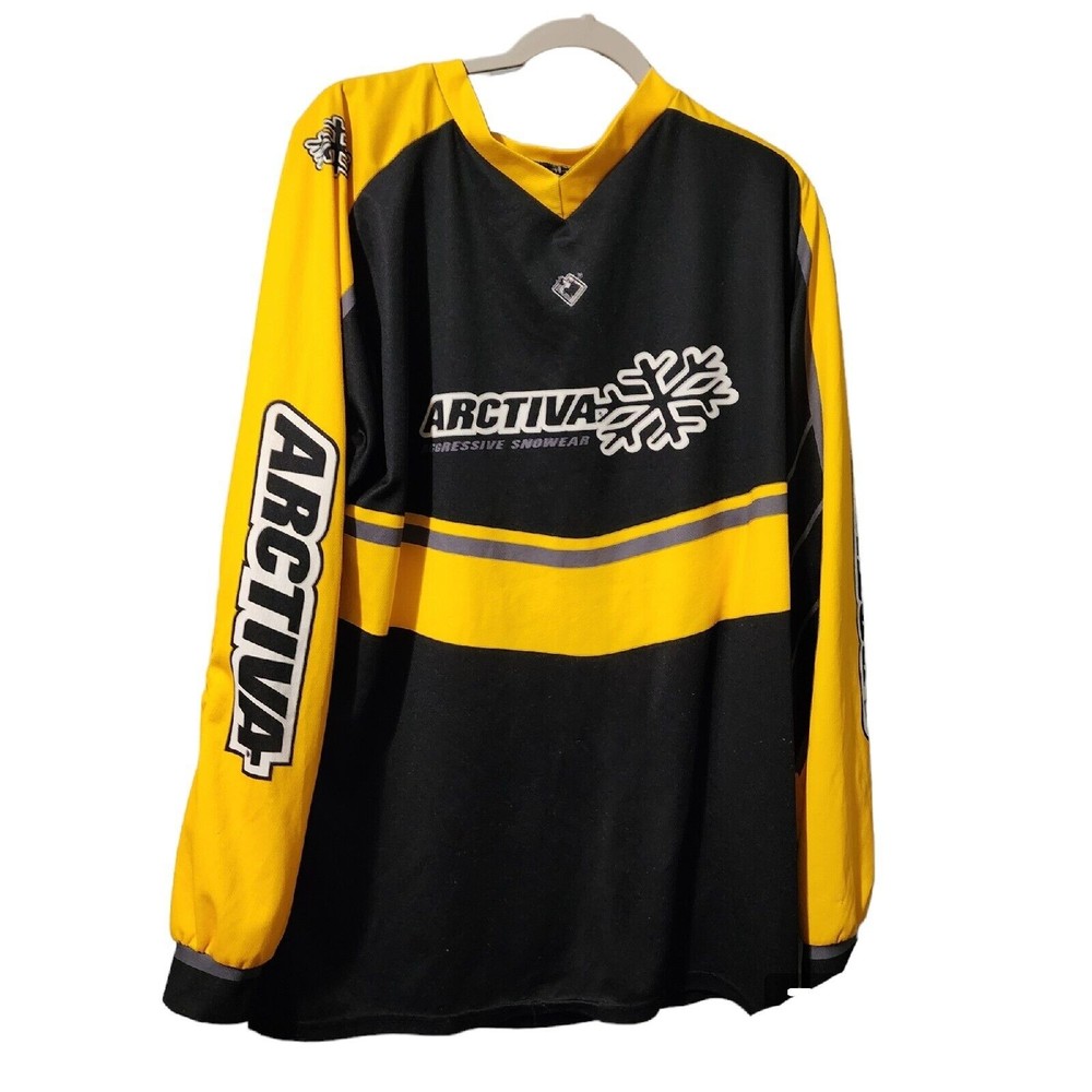 Arctiva Aggressive Long Sleeve Snowear Shirt Size 2x Yellow Black Mens